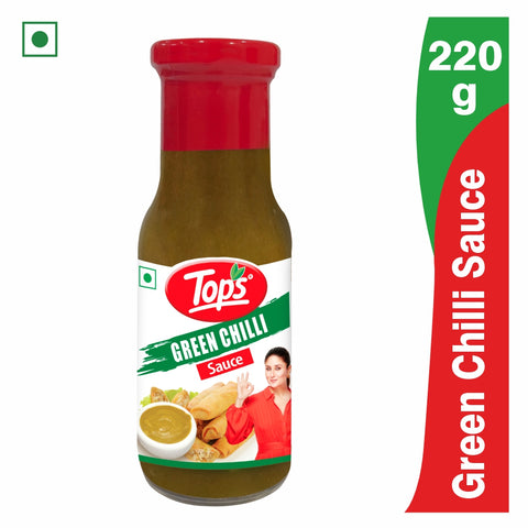 TOPS Green Chilli Sauce - 220g. Glass Bottle