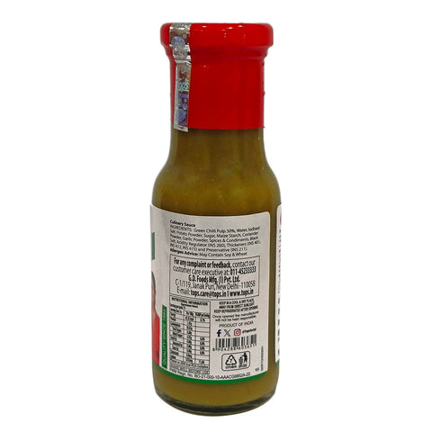 TOPS Green Chilli Sauce - 220g. Glass Bottle