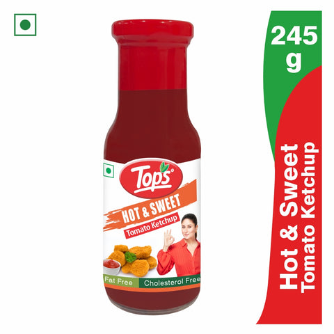 TOPS Hot & Sweet Tomato Ketchup - 245g. Glass Bottle