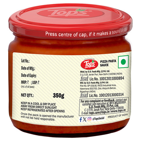 TOPS Pizza Pasta Sauce - 350g. Glass Jar