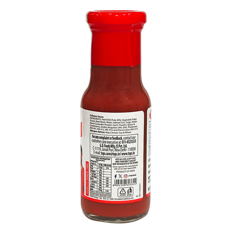 TOPS Red Chilli Sauce - 220g. Glass Bottle