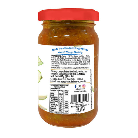 TOPS Gold Sweet Mango Chutney - 250g. Glass Bottle