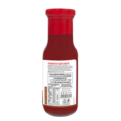 TOPS Hot Garlic Tomato Ketchup - 235g. Glass Bottle