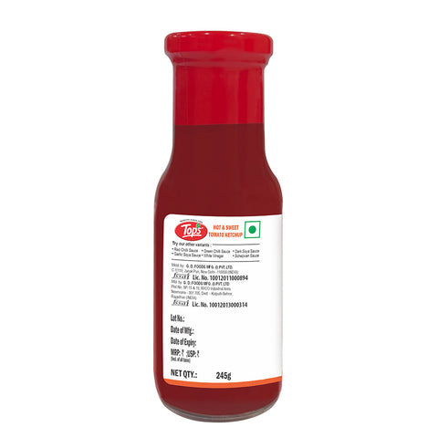 TOPS Hot & Sweet Tomato Ketchup - 245g. Glass Bottle