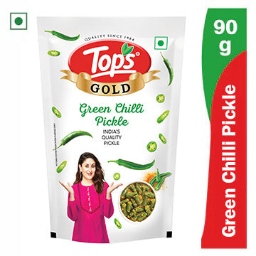 TOPS Gold Green Chilli Pickle - 90g. Pouch